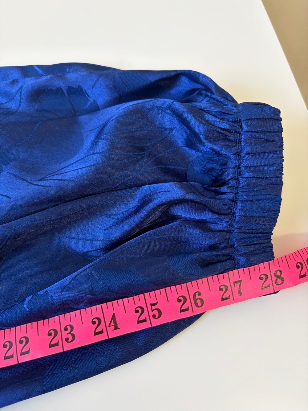 RONNY KOBO COLLECTION Kristine Satin Jacquard Balloon Pants in Royal Blue M - Picture 11 of 11